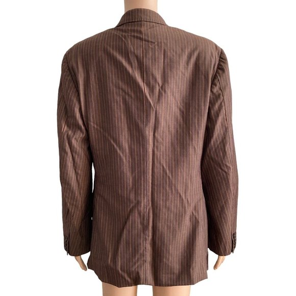 Kuhlman Blazer Womens 6R Brown Pinstripes 2 Button - Picture 2 of 10